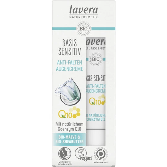 Lavera Naturkosmetik Basis Sensitiv Anti-Falten Augencreme Q10 15ML