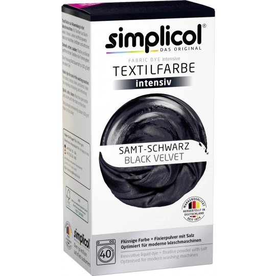 Simplicol Textilfarbe Intensiv Samt-schwarz 150ML+400G